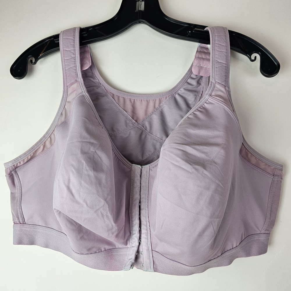 DELIMIRA W811S Posture Bra Full Coverage Front Close Unlined Women 48DD Purple‎
